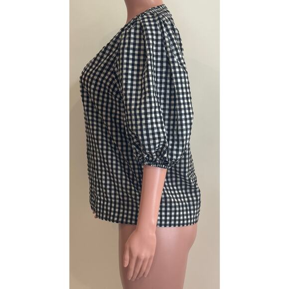 Ganni Black and White Checkered Top - Picture 7 of 16